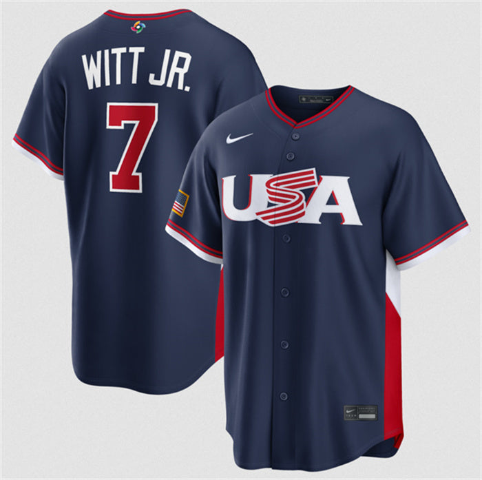 USA Bobby Witt Jr USA Baseball navy Classic jersey