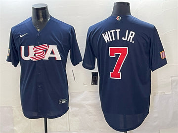 USA Bobby Witt Jr USA Baseball navy Classic jersey