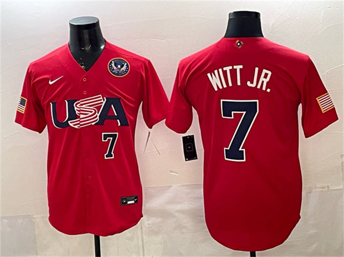 USA Bobby Witt Jr USA Baseball red Classic jersey