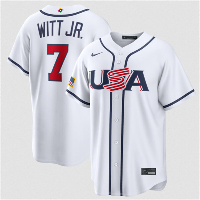 USA Bobby Witt Jr USA Baseball white Classic jersey