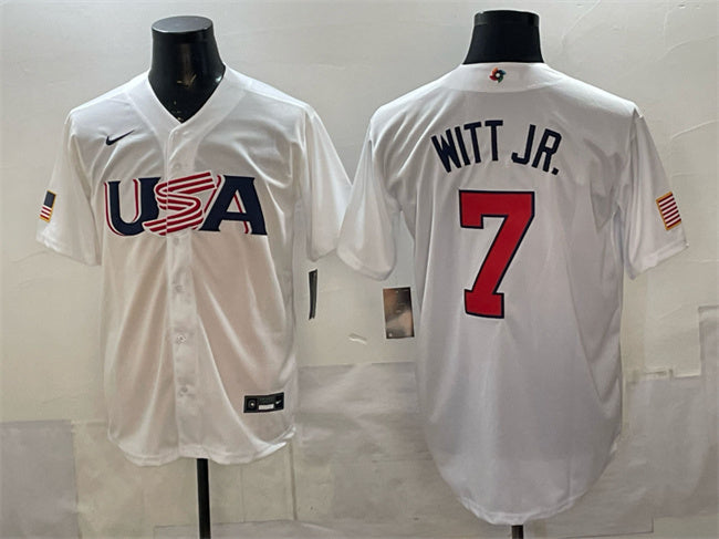 USA Bobby Witt Jr USA Baseball white Classic jersey