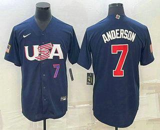 USA Tim Anderson Number USA Baseball navy Classic jersey