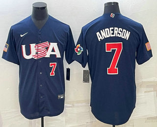 USA Tim Anderson Number USA Baseball navy Classic jersey