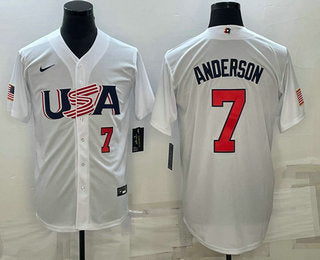 USA Tim Anderson Number USA Baseball white Classic jersey
