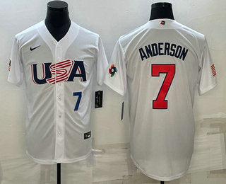 USA Tim Anderson Number USA Baseball white Classic jersey