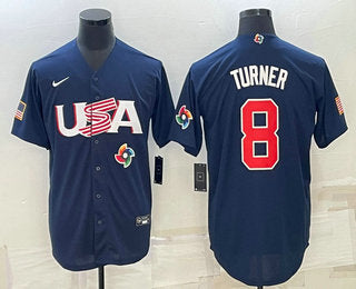 USA Trea Turner USA Baseball navy Classic jersey