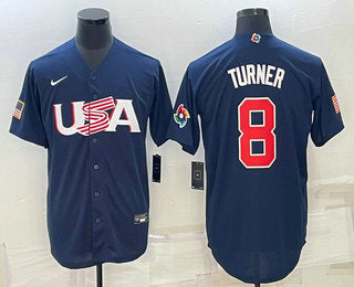 USA Trea Turner USA Baseball navy Classic jersey