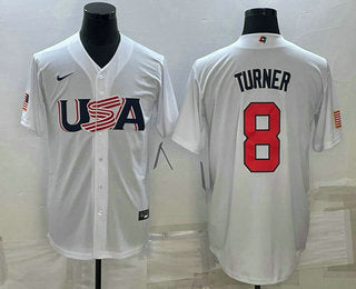 USA Trea Turner USA Baseball white Classic jersey