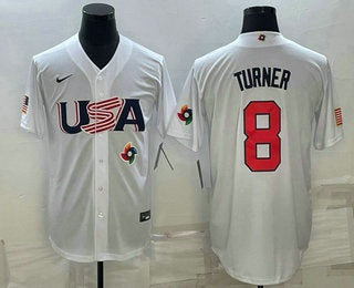 USA Trea Turner USA Baseball white Classic jersey