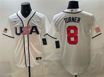 USA Trea Turner USA Baseball white Classic jersey