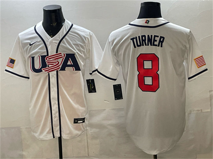 USA Trea Turner USA Baseball white Classic jersey