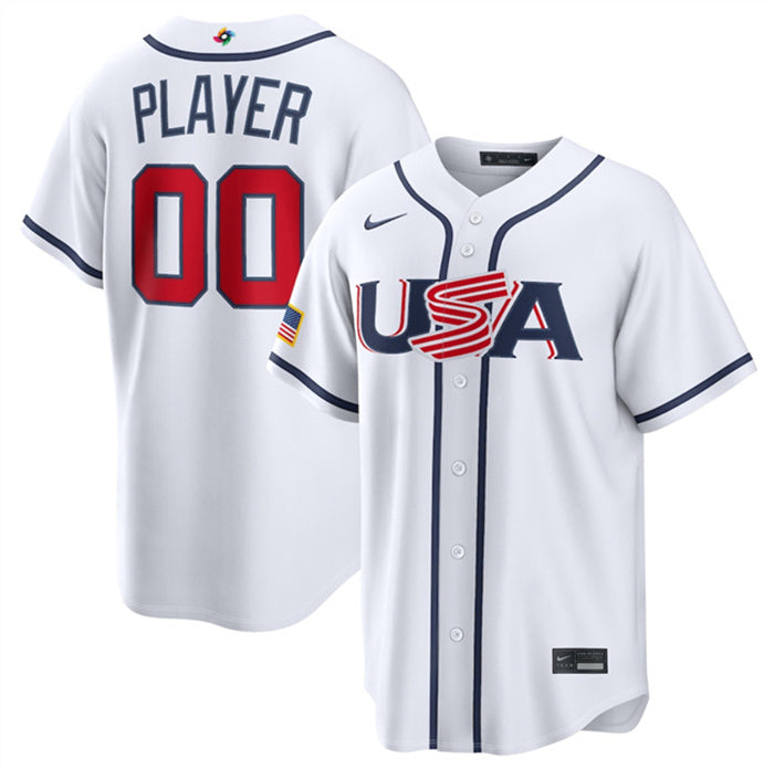 Custom USA Baseball white Classic jersey