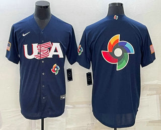 USA Blank USA Baseball navy Classic jersey