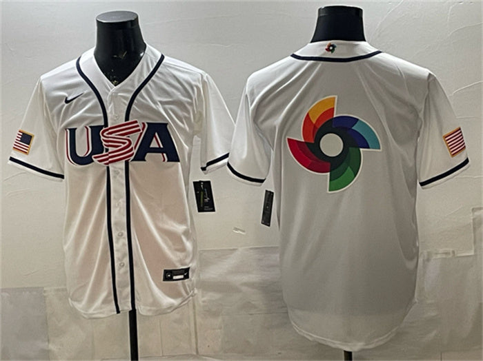 USA Logo USA Baseball white Classic jersey