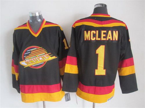 Kirk McLean Vancouver Canucks black Throwback jersey