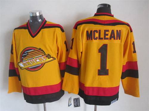 Kirk McLean Vancouver Canucks yellow Throwback jersey