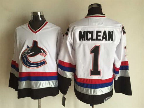Kirk McLean Vancouver Canucks white Throwback jersey
