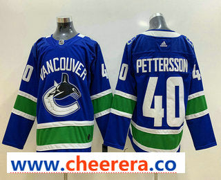Elias Pettersson Vancouver Canucks blue jersey