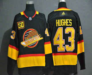Quinn Hughes Vancouver Canucks black jersey