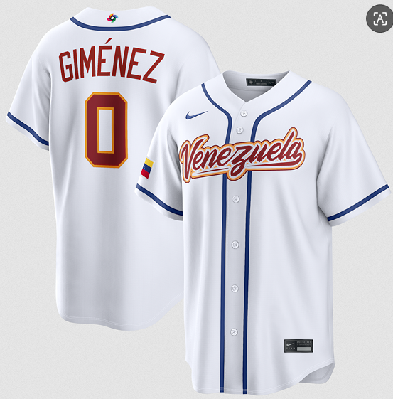 Venezuela Andrés Giménez Venezuela Baseball white Classic jersey