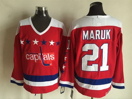 Dennis Maruk Washington Capitals red Throwback jersey