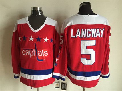 Rod Langway Washington Capitals red Throwback jersey
