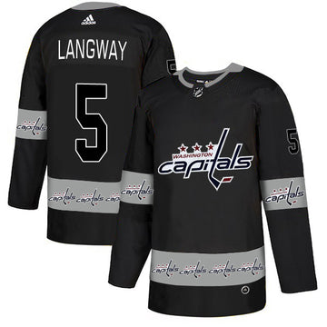 Rod Langway Washington Capitals black Fashion jersey