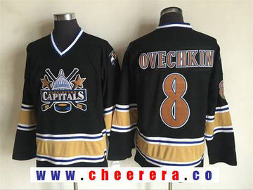 Alex Ovechkin Washington Capitals black Throwback jersey