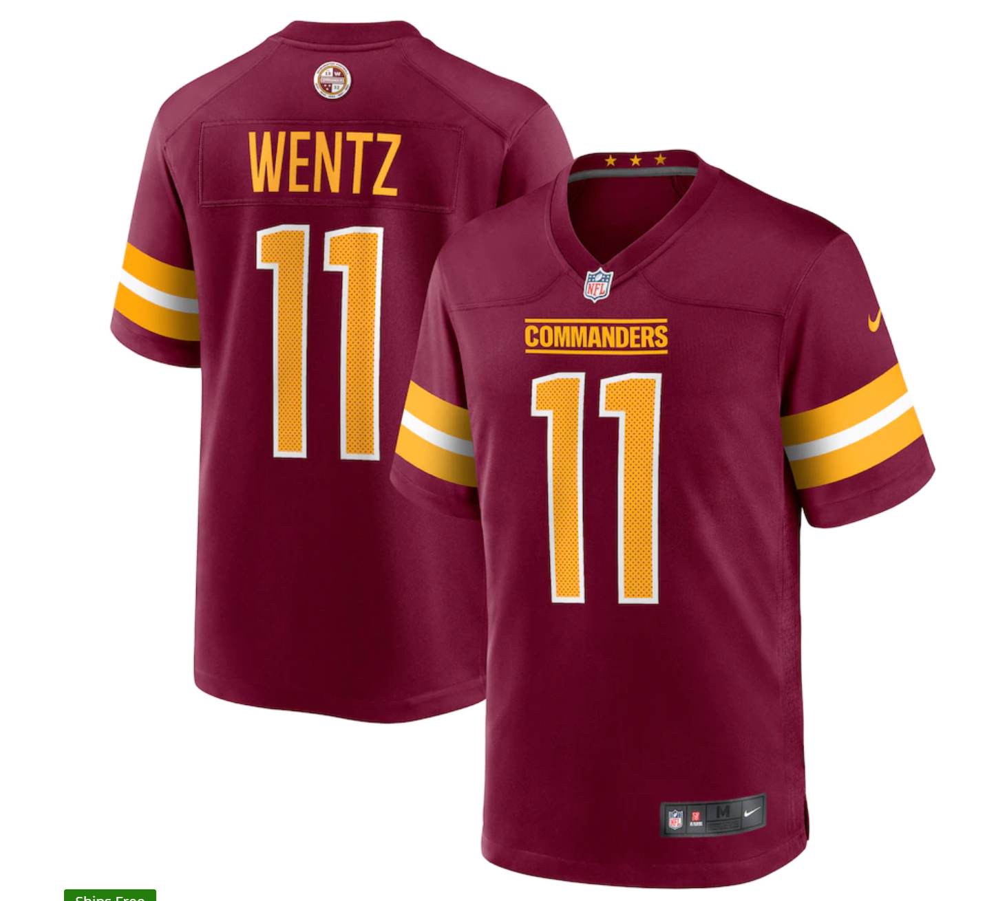 Carson Wentz Nike Washington Commanders burgundy Vapor jersey