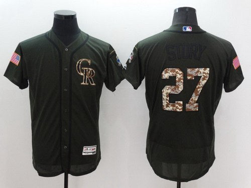 Trevor Story Washington Nationals green Salute To Service jersey