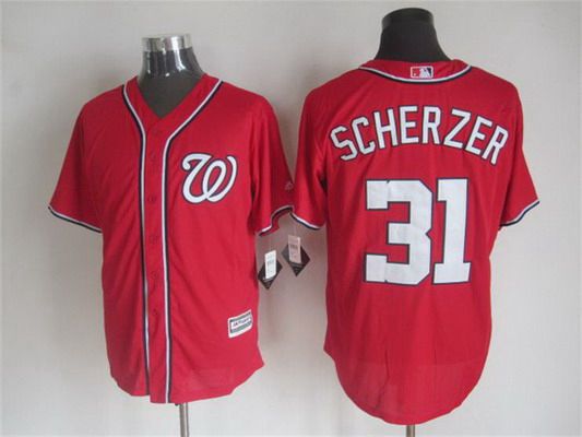 Max Scherzer Washington Nationals red Alternate jersey