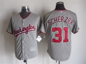 Max Scherzer Washington Nationals gray Away jersey