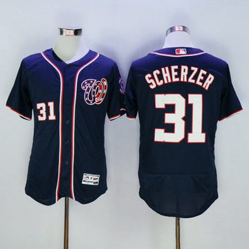 Max Scherzer Washington Nationals navy jersey