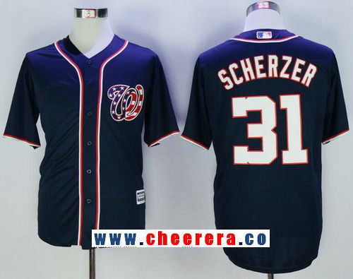 Max Scherzer Washington Nationals navy Alternate jersey