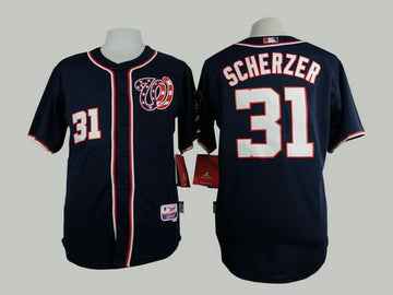 Max Scherzer Washington Nationals navy jersey
