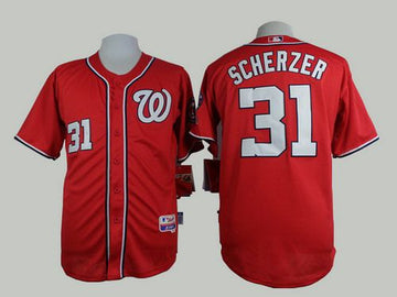 Max Scherzer Washington Nationals red jersey
