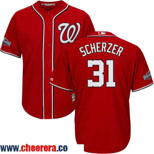 Max Scherzer Washington Nationals red jersey