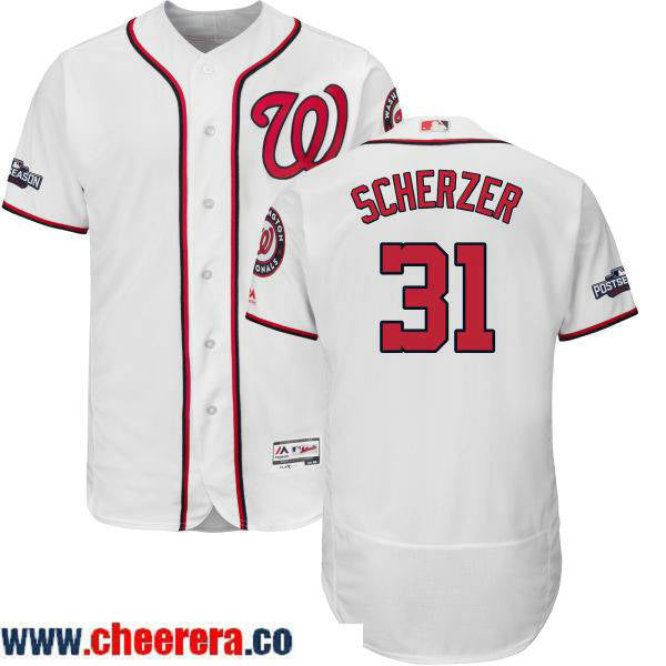 Max Scherzer Washington Nationals white Home jersey