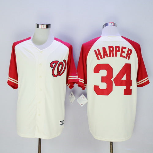 Bryce Harper Washington Nationals cream jersey