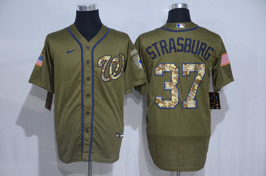 Stephen Strasburg Washington Nationals olive jersey