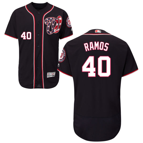Wilson Ramos Majestic Washington Nationals navy Alternate jersey