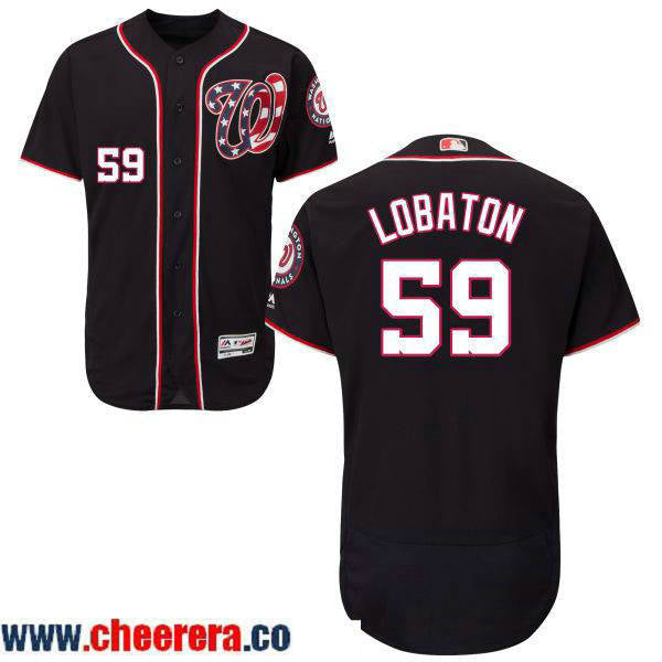 Jose Lobaton Washington Nationals navy jersey