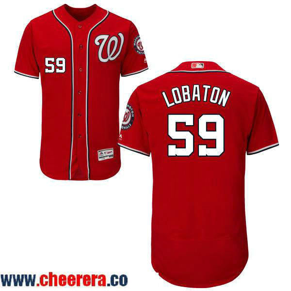 Jose Lobaton Washington Nationals red jersey
