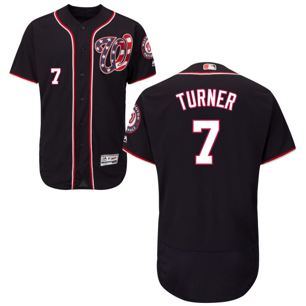 Trea Turner Majestic Washington Nationals navy Alternate jersey