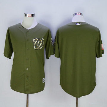 Custom Washington Nationals green Salute To Service jersey