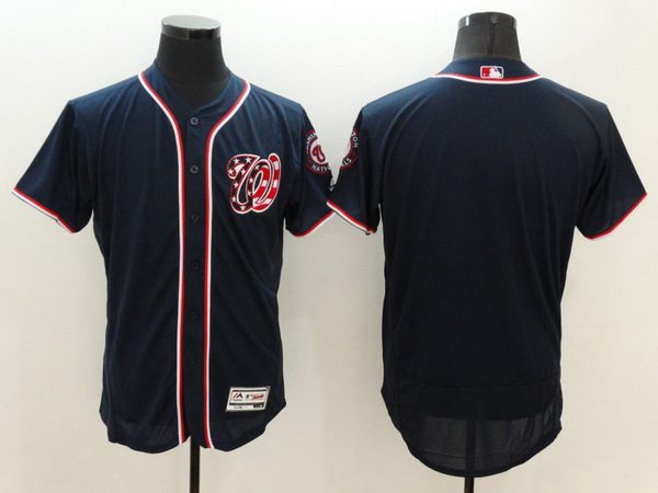 Custom Washington Nationals navy jersey