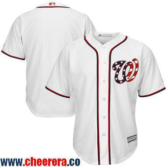 Custom Washington Nationals white Home jersey