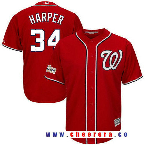 Bryce Harper Majestic Washington Nationals scarlet jersey