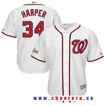 Bryce Harper Majestic Washington Nationals white jersey