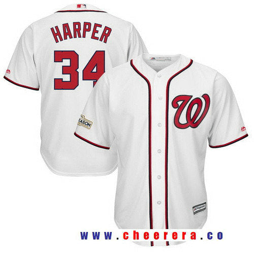 Bryce Harper Majestic Washington Nationals white jersey